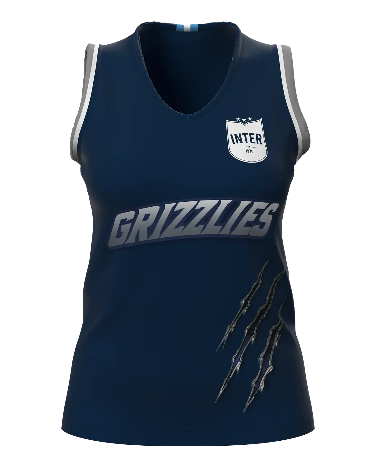 Women's basketball jersey, V-neck, view 1 of 3