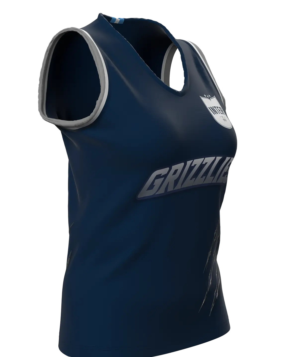 Women's basketball jersey, V-neck, view 2 of 3